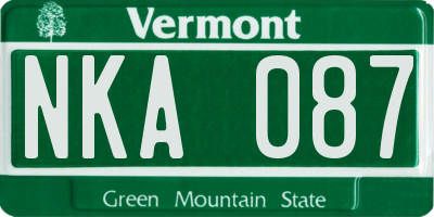 VT license plate NKA087