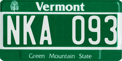 VT license plate NKA093