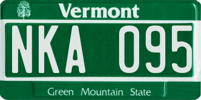 VT license plate NKA095