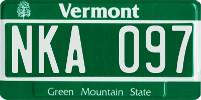 VT license plate NKA097