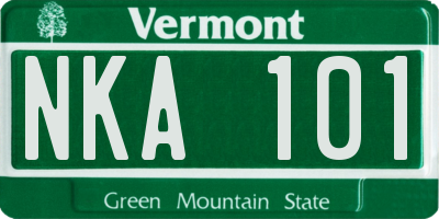 VT license plate NKA101