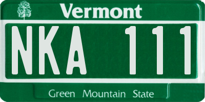 VT license plate NKA111