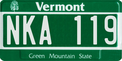 VT license plate NKA119