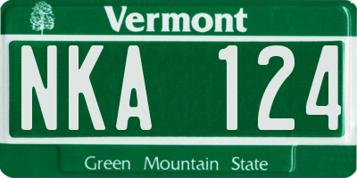 VT license plate NKA124