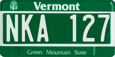 VT license plate NKA127