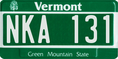 VT license plate NKA131