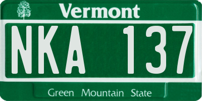 VT license plate NKA137