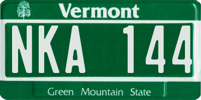 VT license plate NKA144