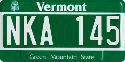 VT license plate NKA145