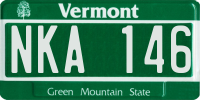 VT license plate NKA146