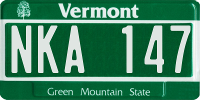 VT license plate NKA147