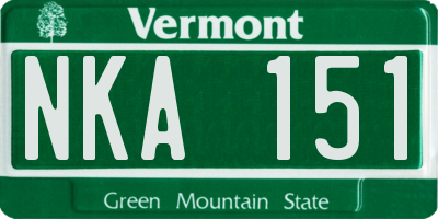 VT license plate NKA151