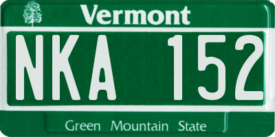 VT license plate NKA152