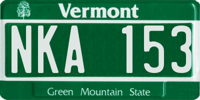 VT license plate NKA153