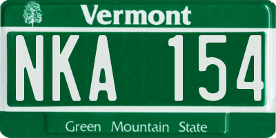 VT license plate NKA154