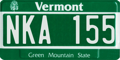 VT license plate NKA155
