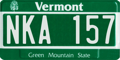 VT license plate NKA157