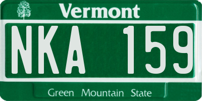 VT license plate NKA159