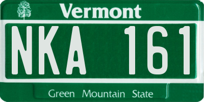 VT license plate NKA161