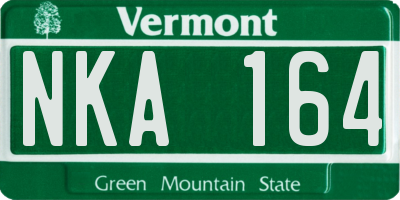 VT license plate NKA164