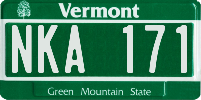 VT license plate NKA171