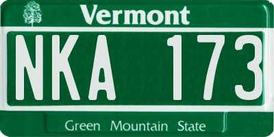 VT license plate NKA173