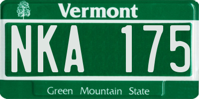 VT license plate NKA175