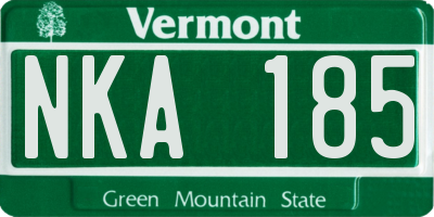 VT license plate NKA185