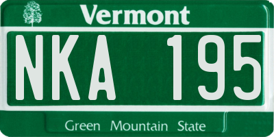 VT license plate NKA195