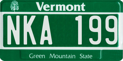 VT license plate NKA199