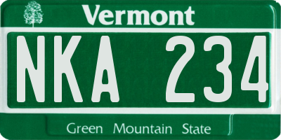 VT license plate NKA234