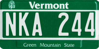 VT license plate NKA244