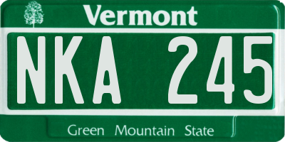 VT license plate NKA245