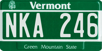 VT license plate NKA246