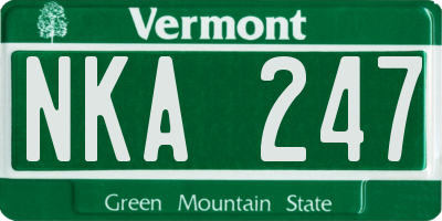 VT license plate NKA247