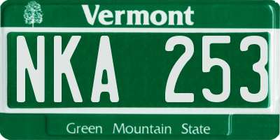 VT license plate NKA253