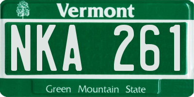 VT license plate NKA261