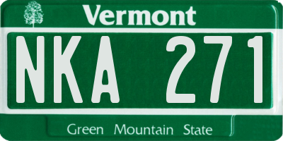 VT license plate NKA271