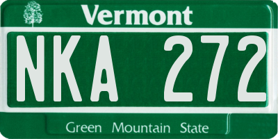 VT license plate NKA272