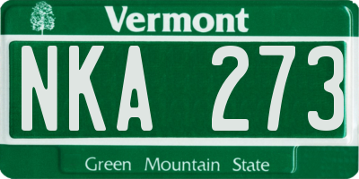 VT license plate NKA273