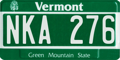 VT license plate NKA276