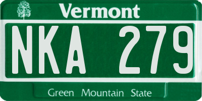 VT license plate NKA279