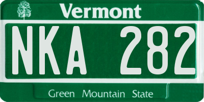VT license plate NKA282