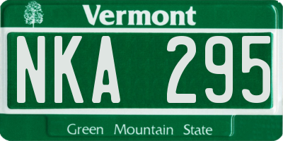 VT license plate NKA295