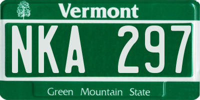 VT license plate NKA297