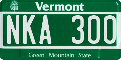 VT license plate NKA300