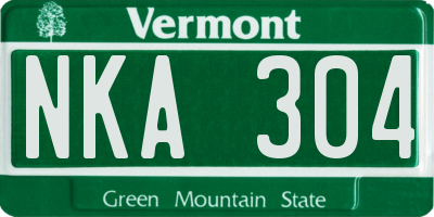 VT license plate NKA304