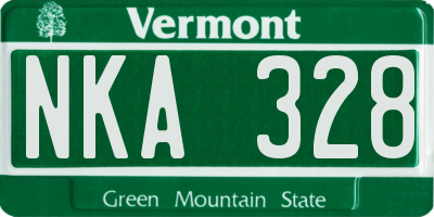 VT license plate NKA328