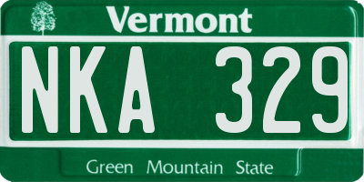 VT license plate NKA329