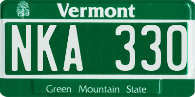 VT license plate NKA330